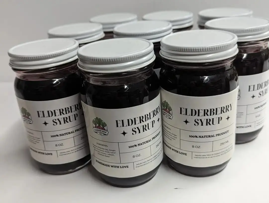 Jars of Cameron Juice Elderberry Syrup